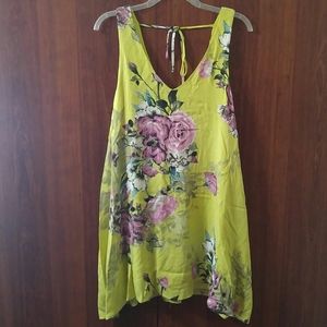 NWT Millibon bright yellow floral swing dress M